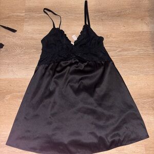 Auden Black Lace & Satin Chemise